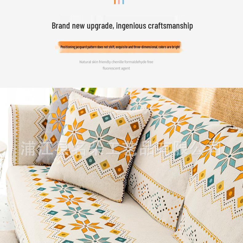 Nordic Bohemian Chenille Sofa Cover - Non-slip, Universal, Minimalist Design for All Seasons