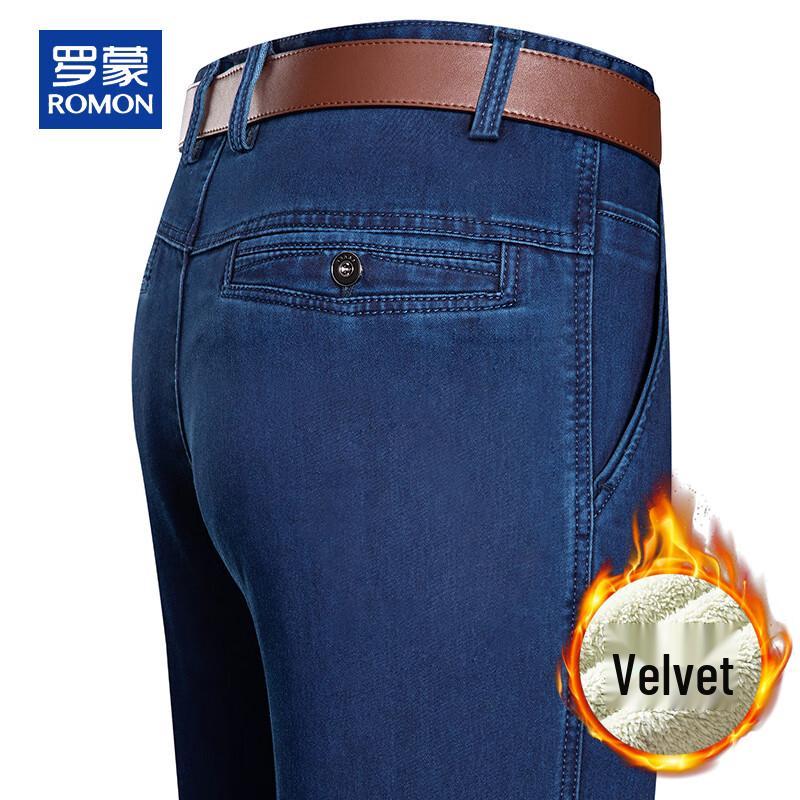 ROMON Men s Relaxed Fit Fleece-Lined Straight Leg Jeans 40