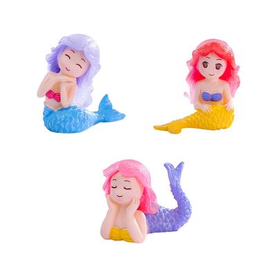Kawaii Mermaid Figurines Mini Cartoon Mermaid Aquarium/Desk Decorations Children DIY Micro-landscape Accessories