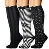 3 Pairs High Elastic Knee Length Compressed Socks for Sports Enthusiasts and Long Distances Traveling Fatigue Relief