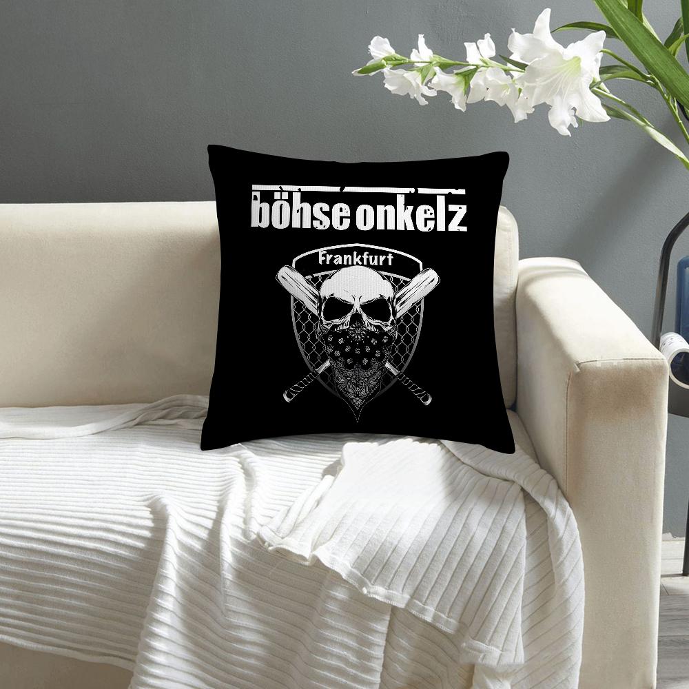 B-Bohse O-Onkelz Rock Pillow Case Sofa Decorative Home Double-sided Printing Short Plush Cushion Cover Throw Pillow Cover Gifts