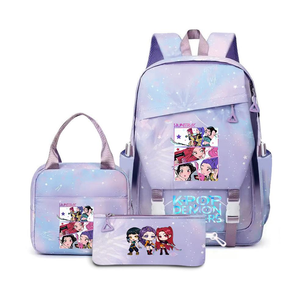 School Season Three-Piece Backpack Wind Academy Style High School Students Schoolbag Lightweight Backpack