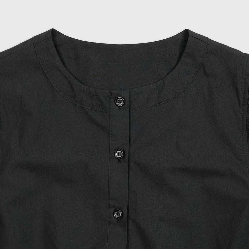 Chikita Puff Sleeveless Dress (Light Cotton) Black 252204Sbk