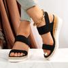 Plus Size 36-43 Women's Sandals Summer Casual Shoes for Women Comfortable Non-slip Walking Slip On Elastic Fabric Female Shoes