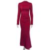 Sexy Slim Crew Neck Dress Women Autumn Elegant Solid Long Sleeve Package Hip Dresses