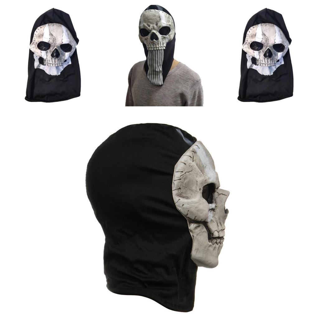 Call Of Duty Teschio Fantasma Maschera di Halloween in Lattice con Design Horror per Cosplay