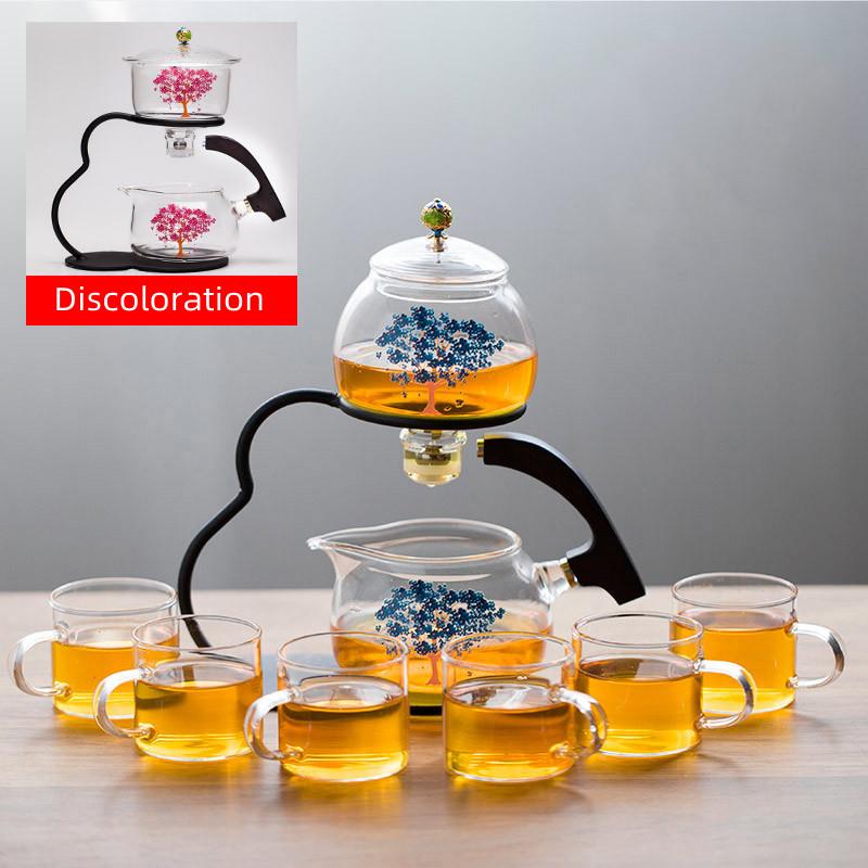 Discoloration Teapot Glass Automatic Tea Making Household Pu'er Scented Kung Fu tea Tea Set Infuser Drinking Tea Maker