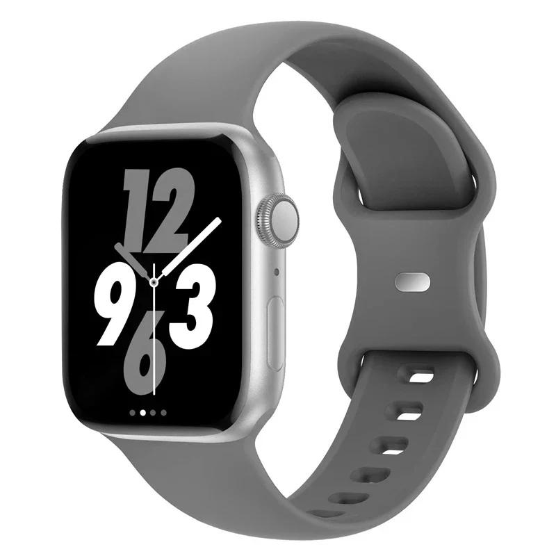 Silikonowy pasek do Apple Watch 44mm 45mm 40mm 41mm 42-38mm 45 mm bransoletka sportowa iwatch series 8 7 6 5 4 3 SE 9 Ultra 2 49mm