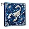Faux Pearl Painting Kit DIY Kit 12 Zodiac Signs Rhinestone Art Set for Adults Beginners Handmade Wooden Frame Fake Wall Decoration Crafts