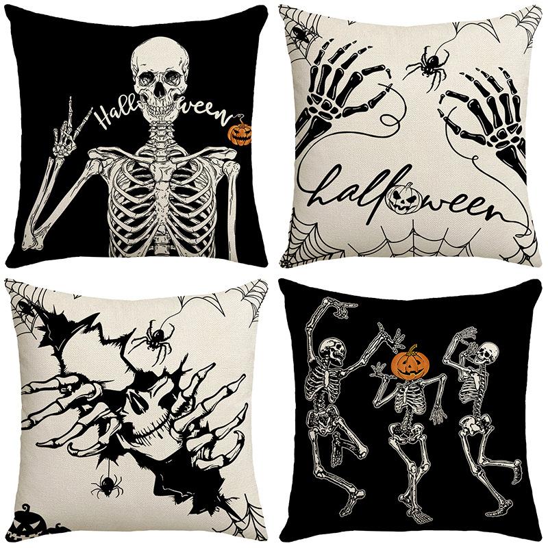 Halloween Day of The Dead Decorative Pillow Skull Pillow Case Living Room Decoration Sofa Pillow Bedside Pillow