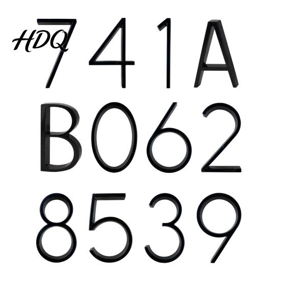 UV Resistant House Numbers 5-Inch for Outside Zinc Alloy Floating Address with Rust-proof Mounting Screws Modern Black Metal Door Mailbox