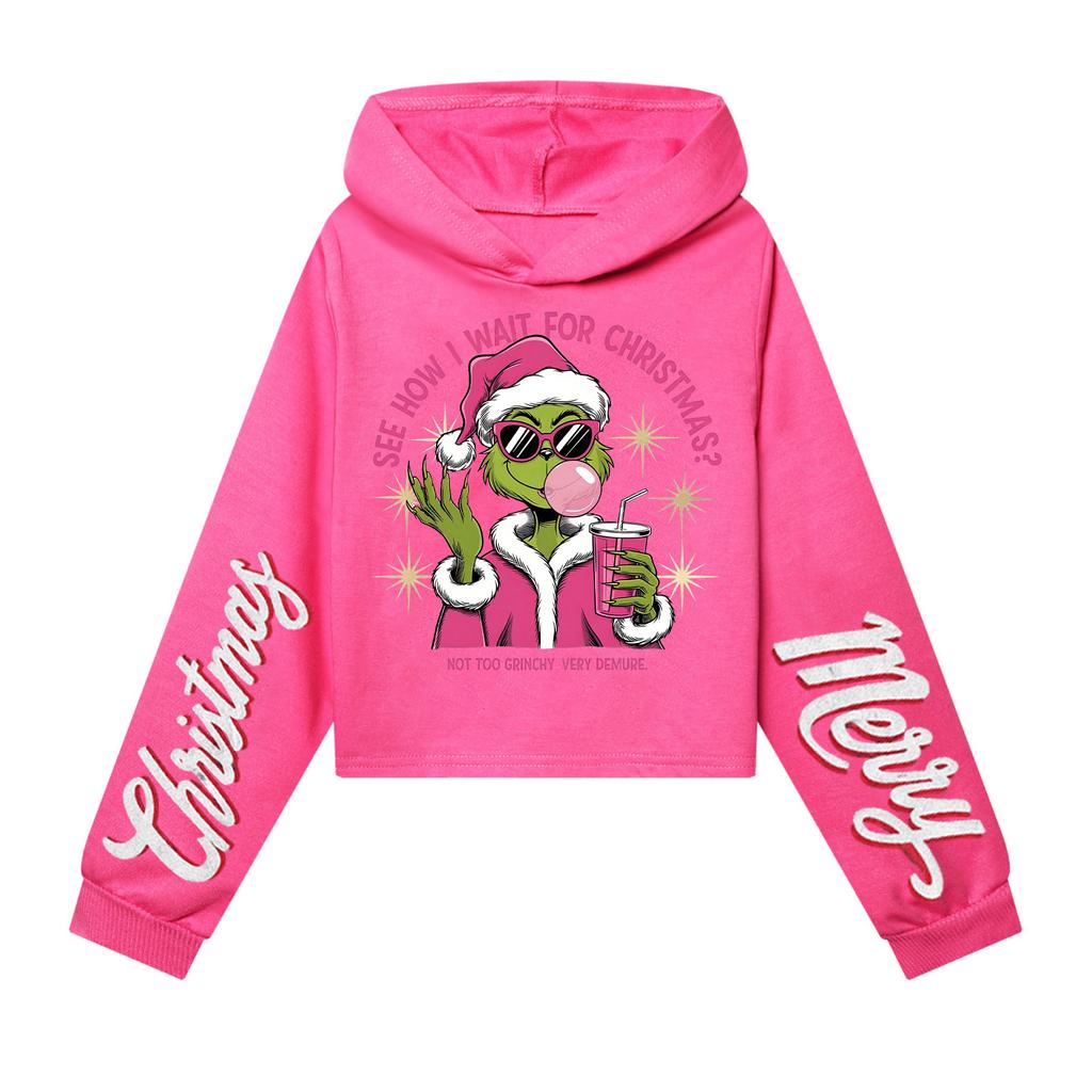 Kids' Casual Fashion Christmas Printed Long Sleeve Hooded Sweatshirt (No Drawstring)