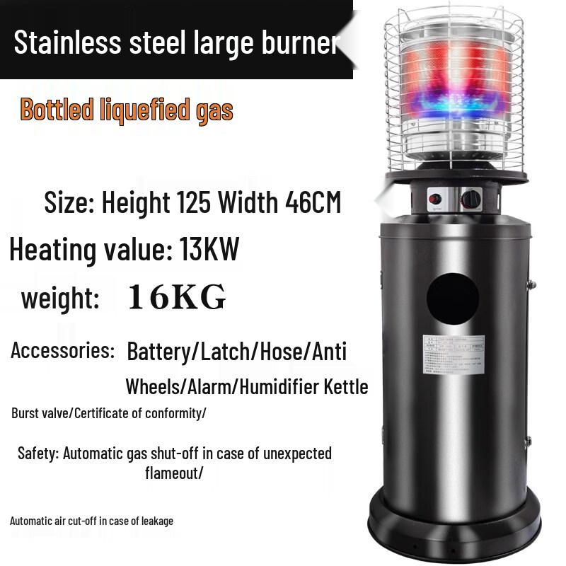 

Han Ou Fei Stainless Steel Gas Heater with Wheels and Kettle