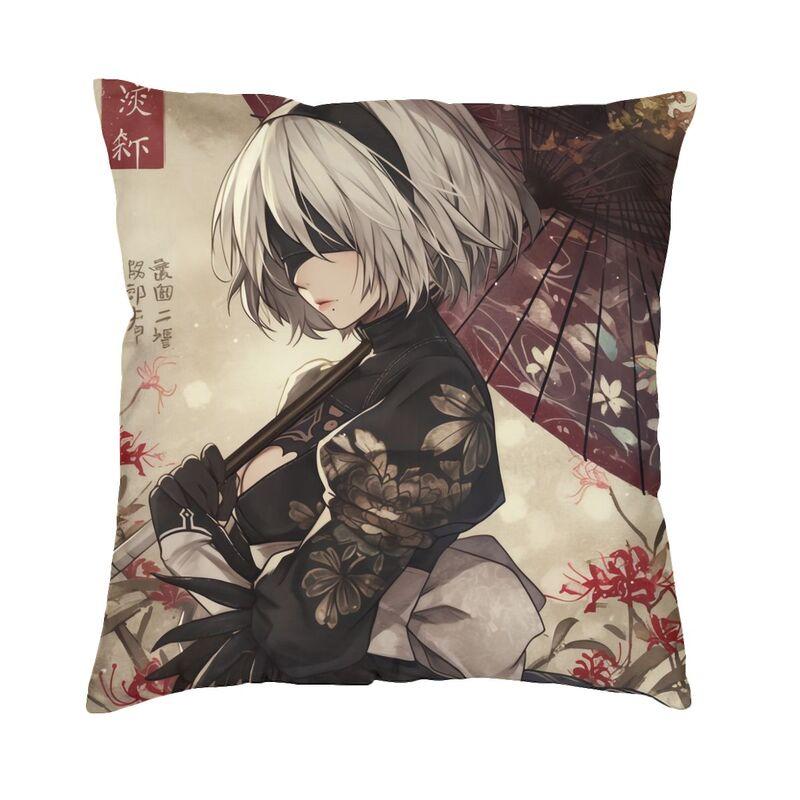 

Fashion Nier Automata Anime Hentai Girl Sexy Yorha 2b Square Throw Pillow Case Decoration 3D Two Side Printed Cushion Cover Sofa 30x30cm 12x12in