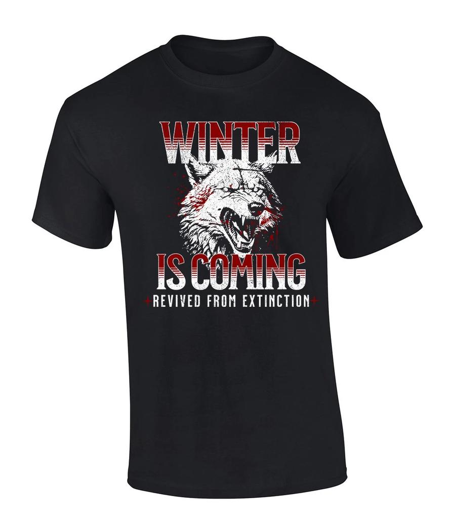 Trenz Shirt Company The Cold Season Is Coming Dire Wolf Graphic Short-Sleeve
