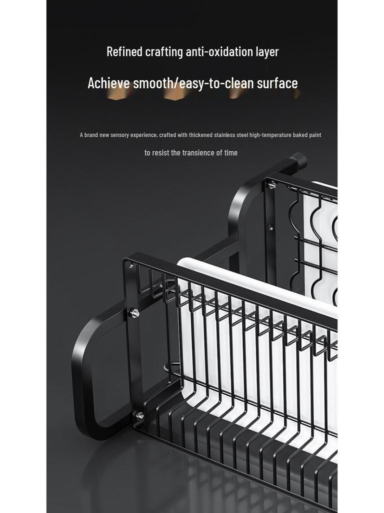 Multi-Functional Kitchen Storage Rack: Layered Bowl & Dish Drainer with Knife & Fork Organizer