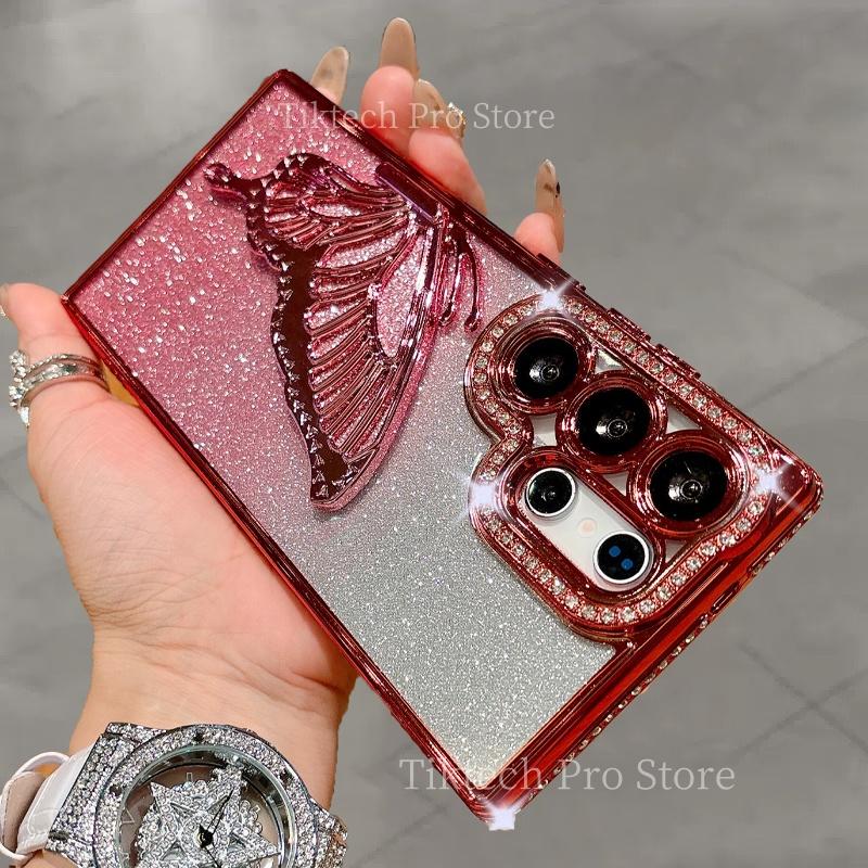 

Shiny Butterfly Diamond Case For For Samsung S25 S24 FE S23 S22 Plus Ultra A16 A06 A23 A14 A73 A54 A53 A52 A05S A55 A35 A25 A15 A24 For S25