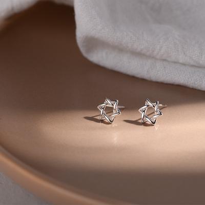 Simple Hollowed Out Star of David Earrings for Women, Trendy and Minimalist Ear Jewelry
