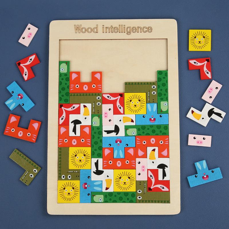 

1 шт., деревянный блок-головоломка, универсальный блок с интеллектом животных, игра-головоломка, игра-головоломка, 3D доска-головоломка, детские развивающие игрушки-пазлы