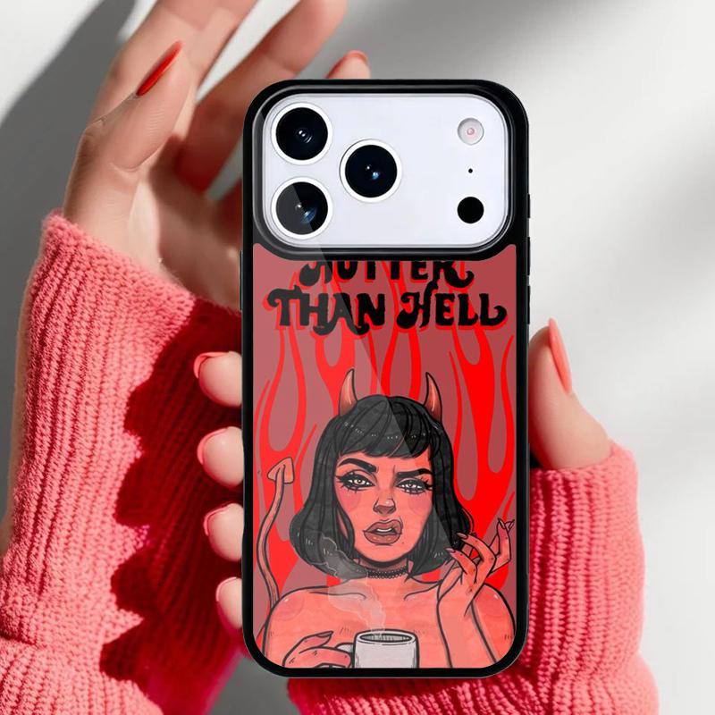 Ästhetisches Teufelsmädchen Bad Girl Handyhülle für iPhone 17 16 15 14 13 Pro Max Rückabdeckung für 12 11 Pro Hülle