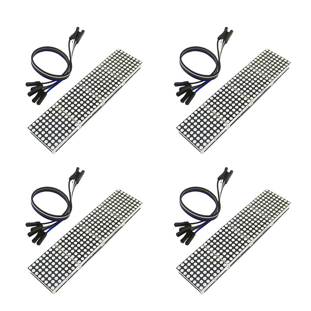 4Pcs 4 In 1 Dot Matrix 8 X Display Module For With Cables