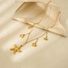 European and American 18k Gold Plated Tropical Fish Starfish Shell DIY Pendant Necklace Women's Stainless Steel Jewelry Niche Design