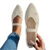 Women's Fashion Breathable Flyknit Pointed Toe Single Strap Casual Flats Lightweight Flexible Sole Comfortable Fit Slip On Shoes