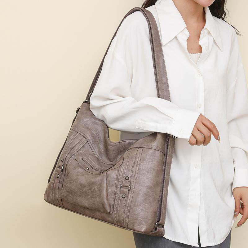 Bolsa feminina de couro macio bolsa tote mochila multifuncional