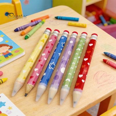 Matita Novità Jumbo Matita Gigante, Extra Larga Scrivibile con Fantasia Decorativa Colorata Stampata, Sovradimensionata per Materiale Scolastico e da Ufficio