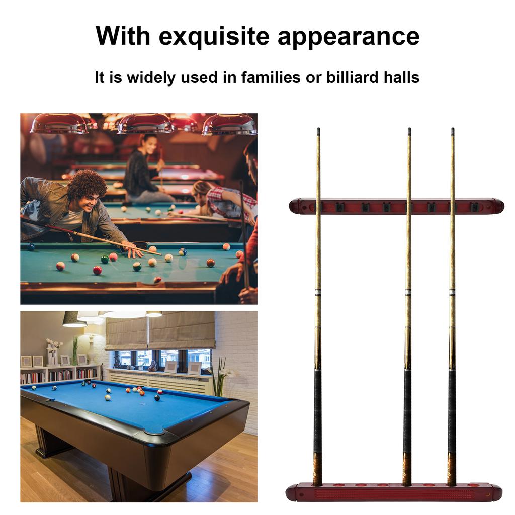 Wandmontierter Snooker Billard Queue Rack Pool Queue Stock Stange Halter Billard Zubehör
