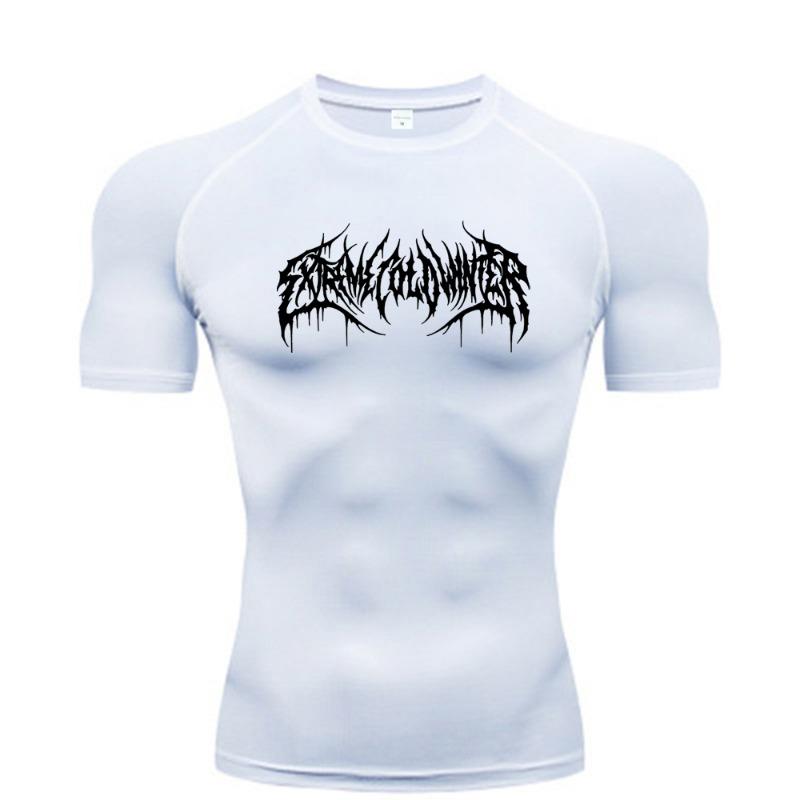 

Summer Compression Sweatshirt Short Sleeve Men s Fitness T-Shirt Running Quick-Dry Top Gym Workout Bodybuilding T-Shirt S