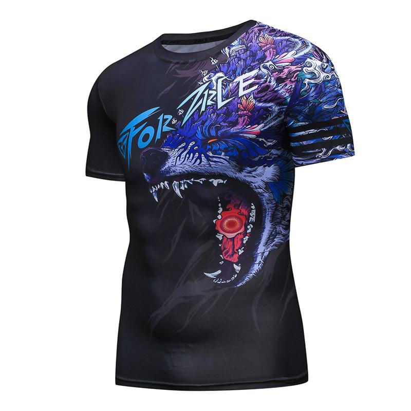 

Ретро футболка с 3D-принтом дракона и тигра для мужчин, летняя фитнес-футболка с круглым вырезом, быстросохнущая, свободная, футболка в стиле Харадзюку, футболка для спортзала, мужская S