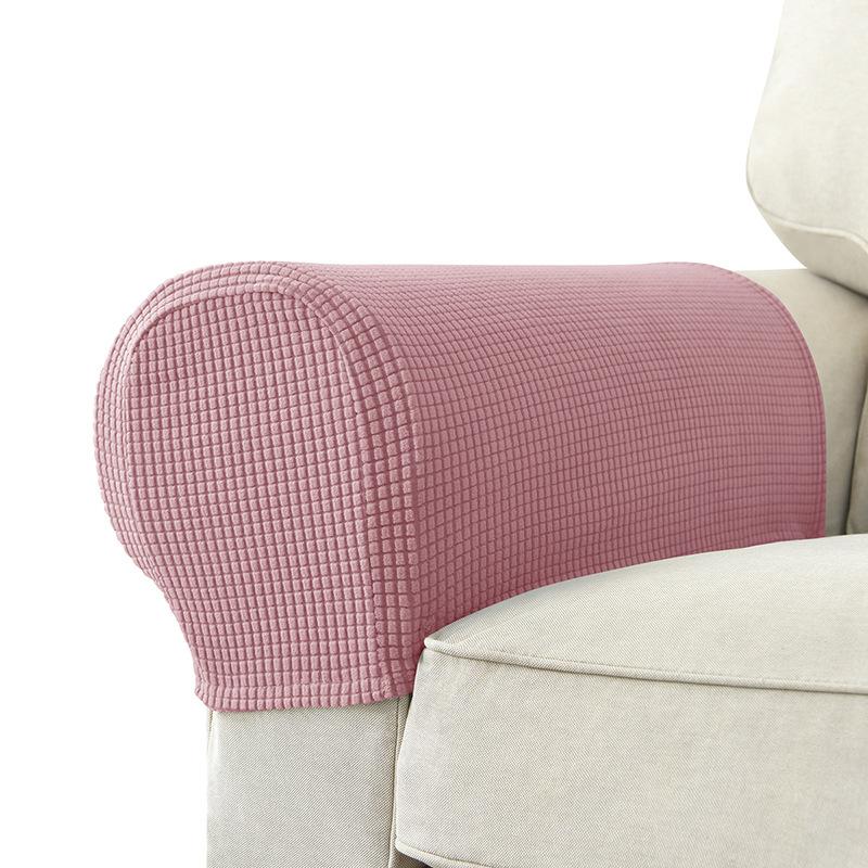 

1pair Elastic Sofa Armrest Protective Cover, Solid Corn Kernel Adjustable Handrail Protective Covers, Polar Fleece Covers 1 pair