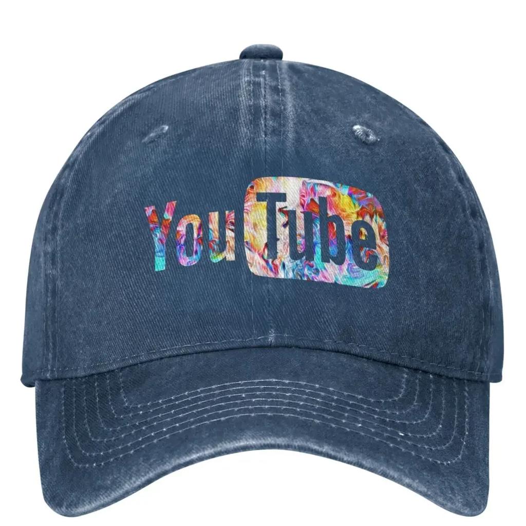 Colorful YouTubed Logo Denim Baseball Cap American Video Hiking Fishing Hip Hop Hats Summer Female Male SunProof Baseball Caps