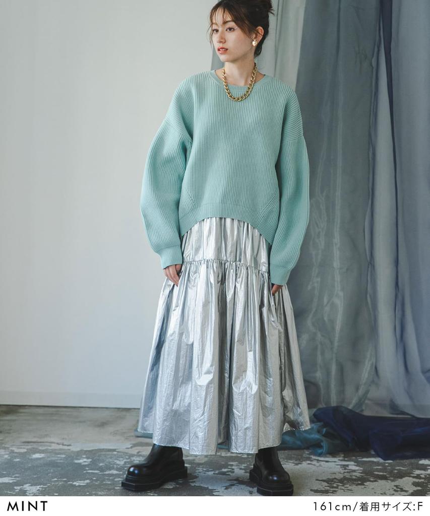 Yumetembo Women's 532703 Cardboard Knit Sweater, Smoke Pink