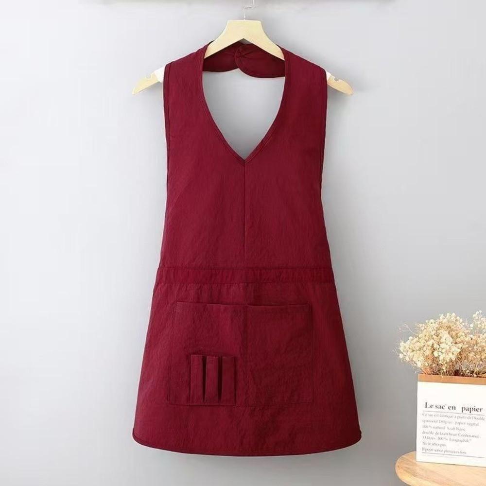 Durable One-piece Halter Aprons TPER Stain-resistant Hairstylist Apron Breathable Waterproof Working Clothes for Beauty Salon
