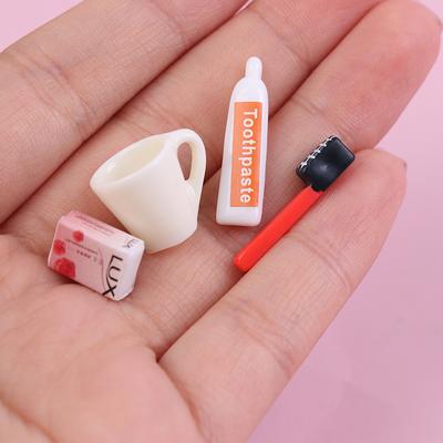 4 buc/set 1:12 Păpușă Miniatură Rășină Articole de Toaletă Model Decor Accesorii Bricolaj