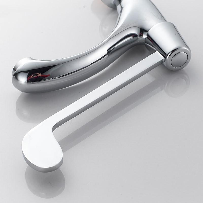Rubinetto per Lavabo Ospedaliero Monoforo Freddo Manico Lungo Ottone Cromato Rubinetto per Lavabo Ospedaliero Rubinetto Ospedaliero Rubinetto Pubblico