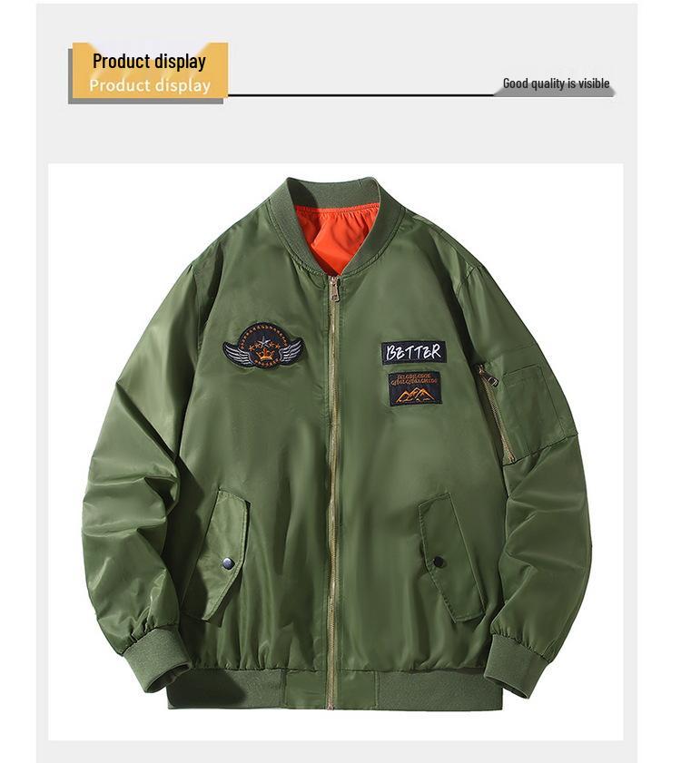 Plus Size MA-1 Flight Jacket XL - Casual Windbreaker Baseball Uniform Air Force Coat