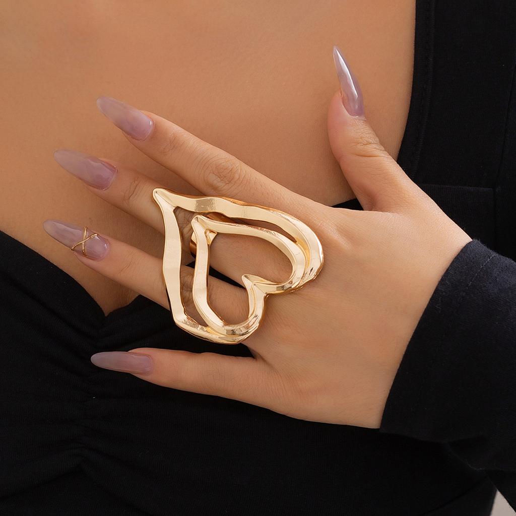 Unique Metal Finger Rings Jewelry Charm Unique Exaggeration Finge Rings Adornment Chic Metal Rings Accessory for Couples