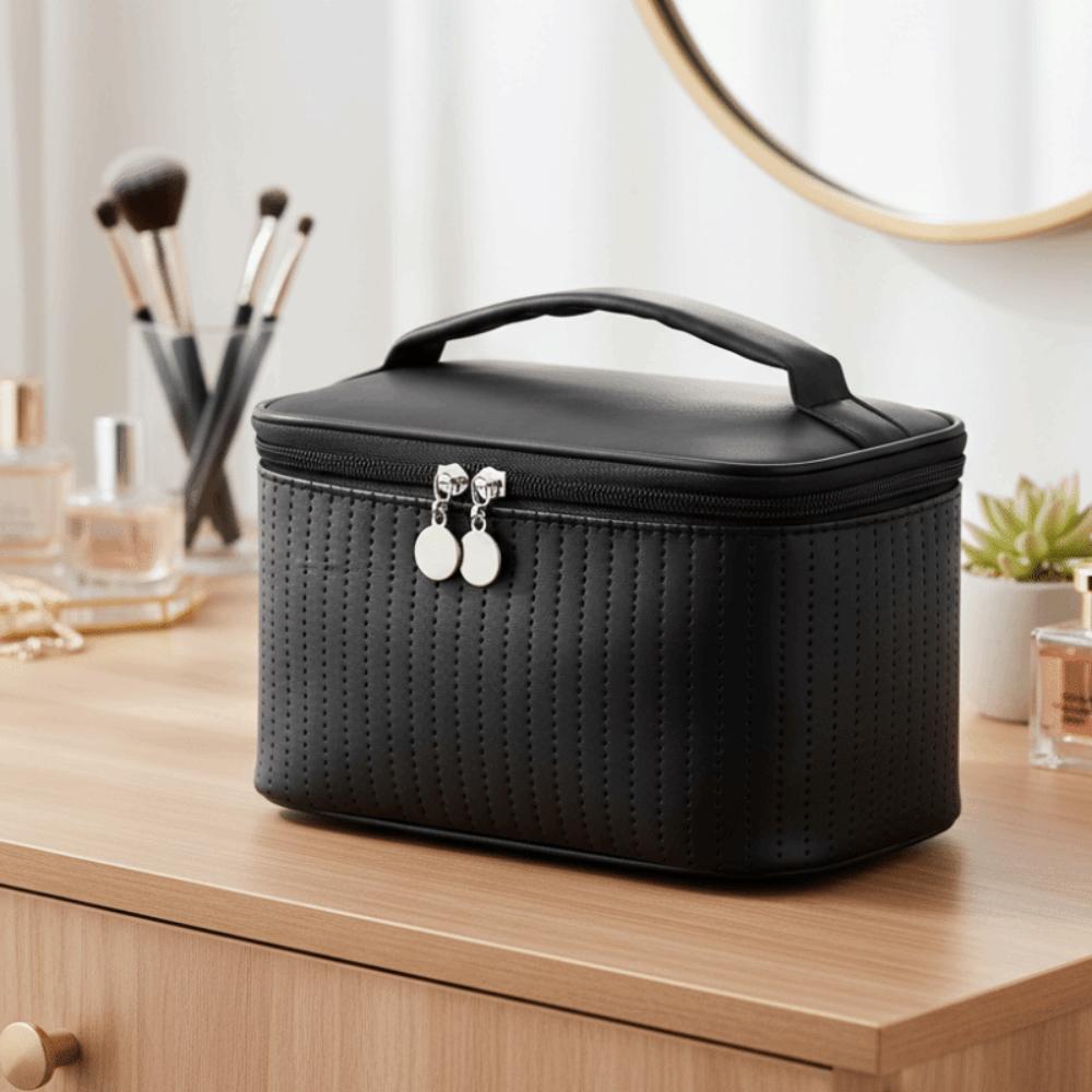 Multipurpose Travel Wash Storage Bag Large Capacity Solid Color Cake Cosmetic Bag Cute PU Leather Toiletry Organizer Daily Use