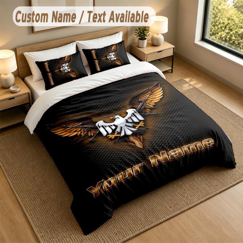 3Pcs Bedding Set Custom Name Text, 1 Sheet 2 Pillowcases Home Bed DecorGermany National Football Team