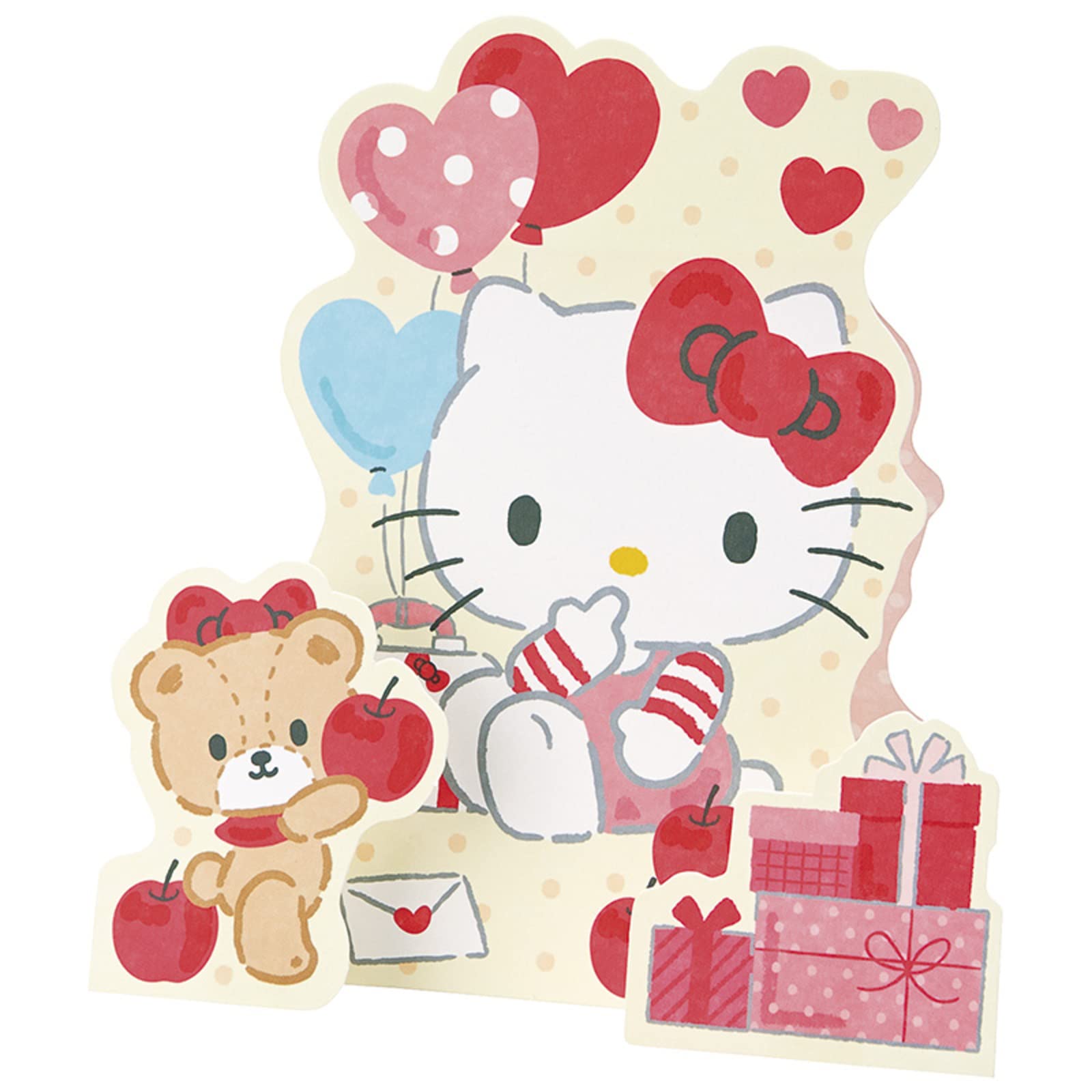Sanrio Message Card Hello Kitty Heart Balloon Greeting Card Shipping SANRIO 732702 (International Available) MU130-3 красный