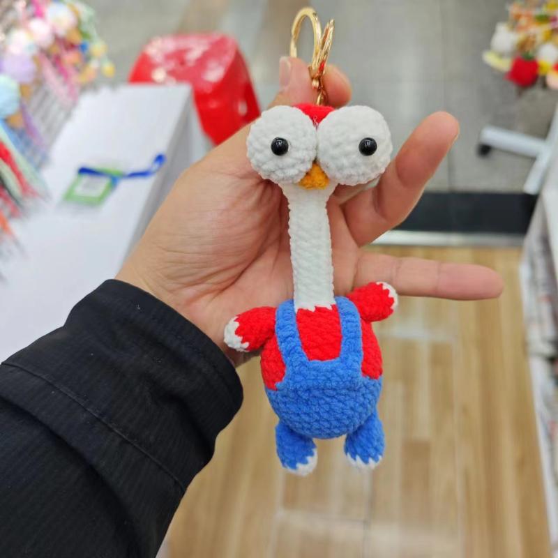 Cute Handmade Crochet Animal Charming Bag Pendant Handwoven Animal Keychain Car Key Holder Gifts Backpack Decor