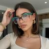 Stylish Color-Block Cat-Eye Frames Anti-Blue Light Non-Prescription Glasses Classic Cycling and Driving Eyewear for Women