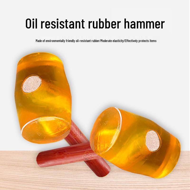Transparent Rubber Hammer with Wooden Handle – Ideal for Tile, Marble, and Plastic Installation