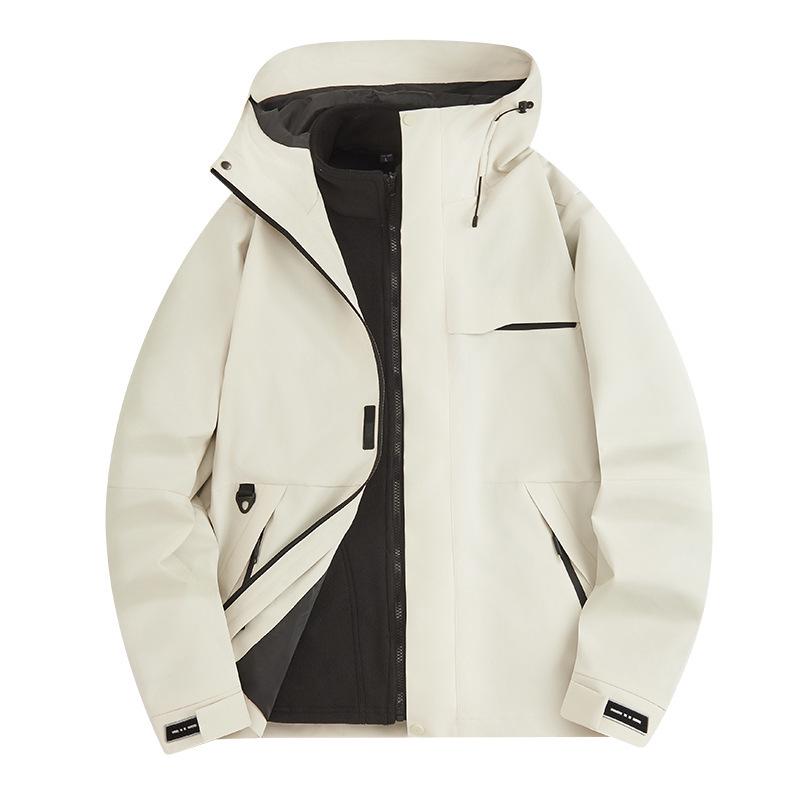 Unisex 3-in-1 Winter Jacket: Windproof, Waterproof, Detachable with Thick Fleece Liner