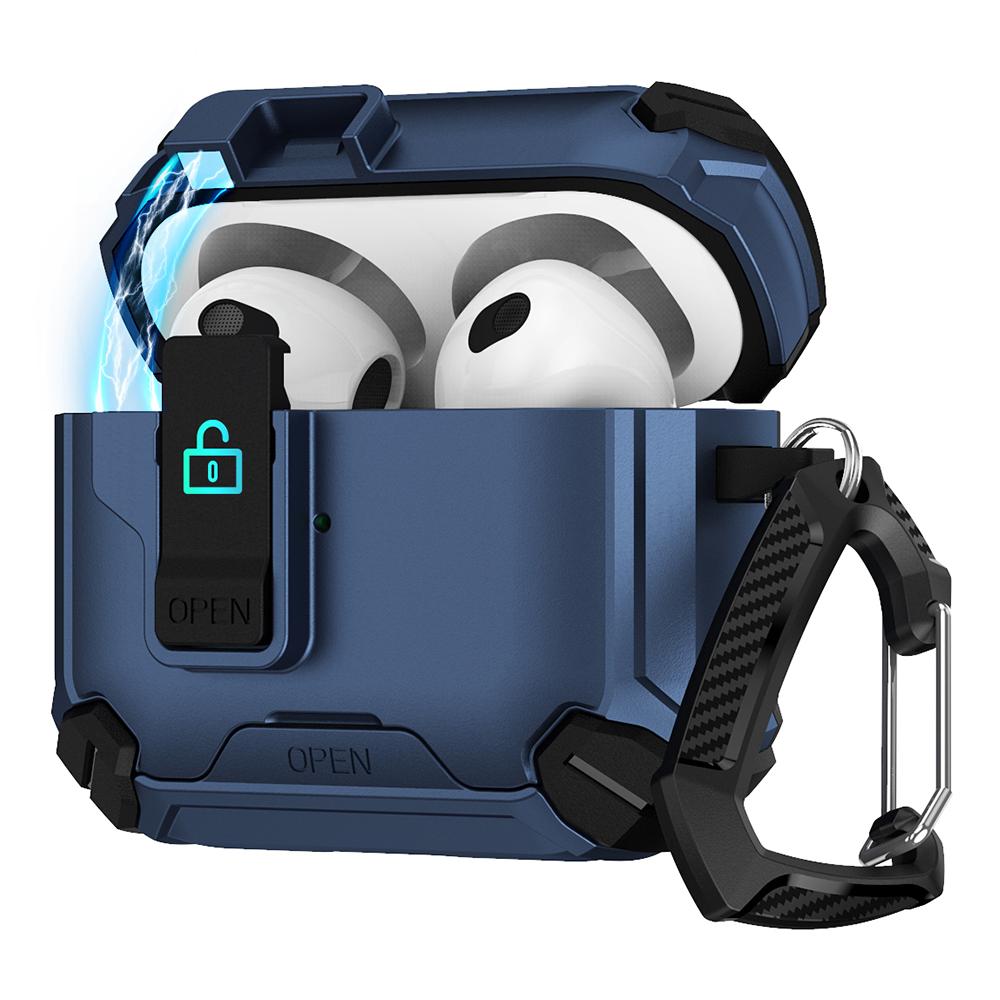 For AirPods Pro 2 Case TPU+PC Compatible with MagSafe Stand Bluetooth-compatible Earbuds Cover with Carabiner