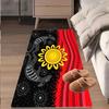 Flannel Printed Aboriginal Art Rug Sun and Snake Design Soft Fleece Floor Mat Living Room Carpet Cultural Decor Unique Area Rugs