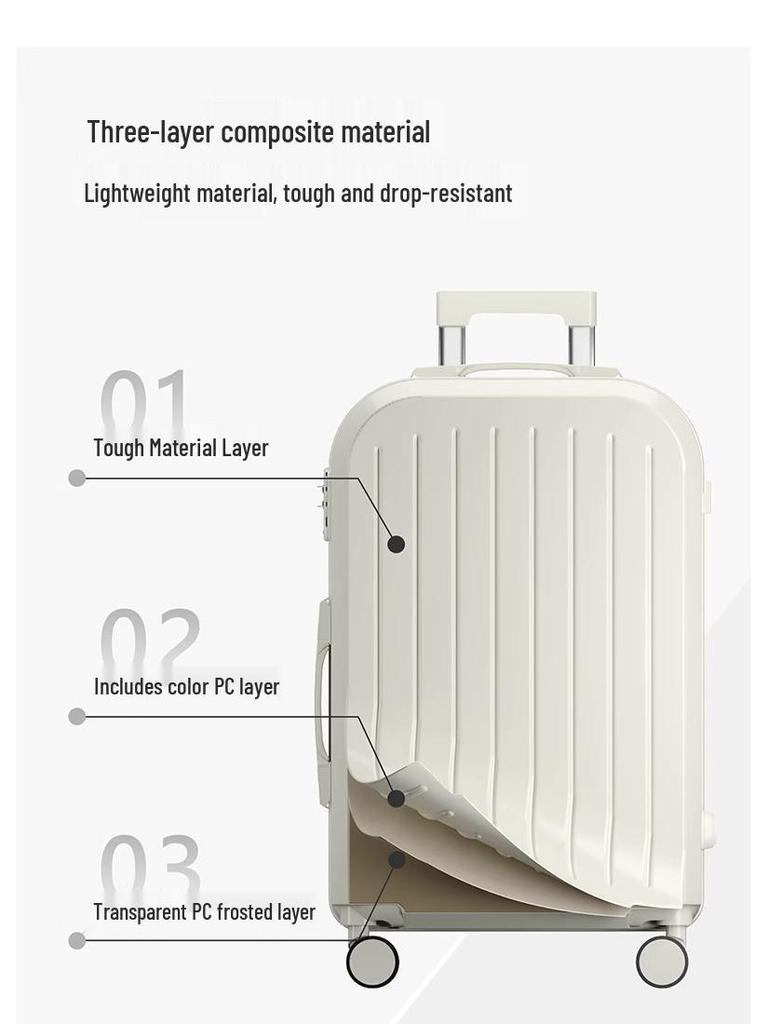 Durable College Student Trolley Suitcase with Combination Lock